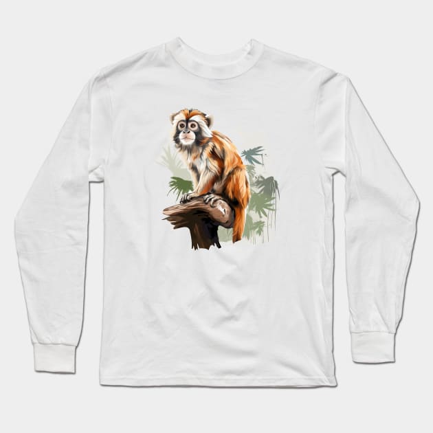 Squirrel Monkey Long Sleeve T-Shirt by zooleisurelife